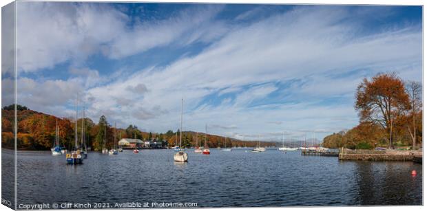 Majestic Panorama of Autumnal Lake Windermere Canvas Print by Cliff Kinch