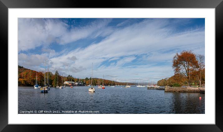 Majestic Panorama of Autumnal Lake Windermere Framed Mounted Print by Cliff Kinch