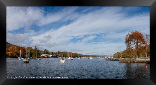 Majestic Panorama of Autumnal Lake Windermere Framed Print by Cliff Kinch