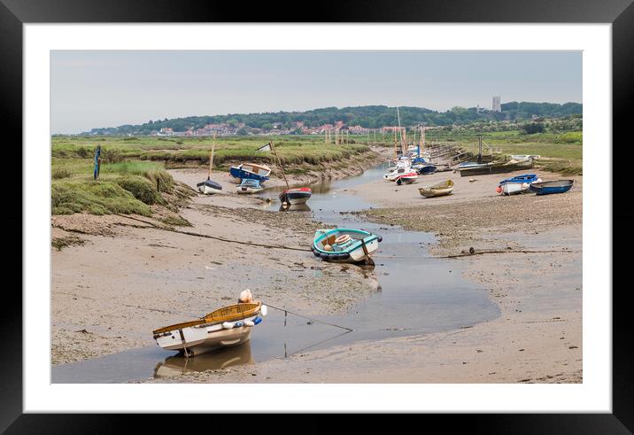 Boats moored at Blakeney Framed Mounted Print by Jason Wells