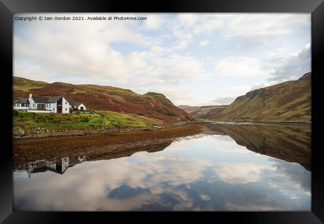 White House overlooking Tranquil Loch Isle of Skye Scotland Framed Print by Iain Gordon