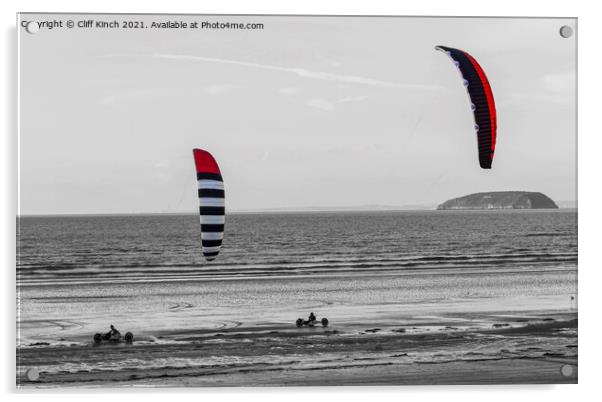 Kite buggies Brean Acrylic by Cliff Kinch