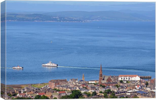 Ferries serving Largs Canvas Print by Allan Durward Photography