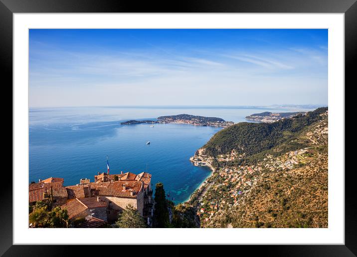 French Riviera Coastline Framed Mounted Print by Artur Bogacki