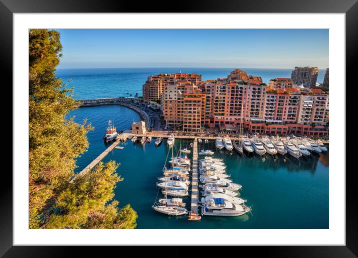 Port de Fontvieille in Monaco Framed Mounted Print by Artur Bogacki