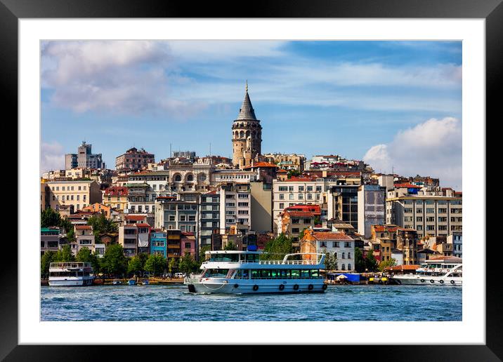 Istanbul Skyline in Turkey Framed Mounted Print by Artur Bogacki