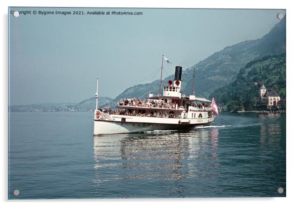 Paddle Steamer Gallia Lake Lucerne Switzerland 1960s Acrylic by Bygone Images