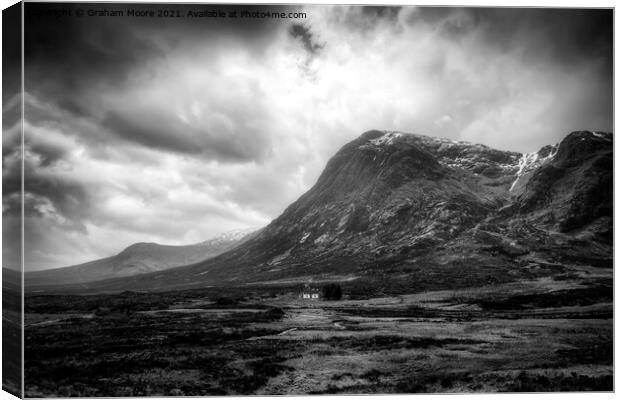 Glencoe monochrome Canvas Print by Graham Moore