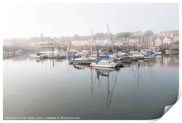Anstruther in the haar Print by Kay Roxby