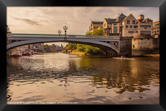 Lendal Bridge York - reflections at daybreak Framed Print by Richard Perks