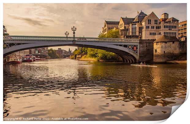Lendal Bridge York - reflections at daybreak Print by Richard Perks