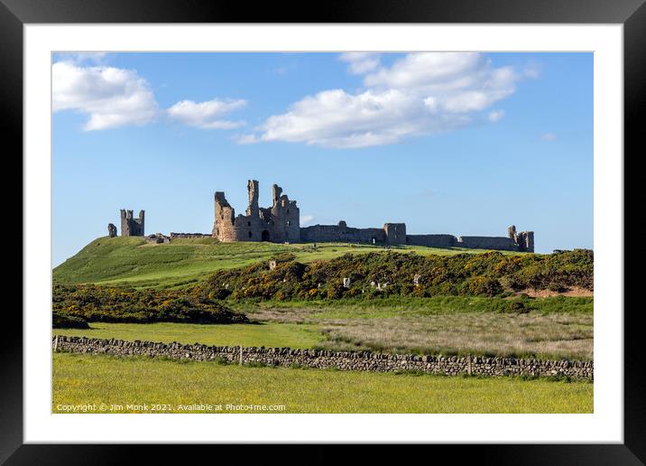 Dunstanburgh Castle in Northumberland Framed Mounted Print by Jim Monk