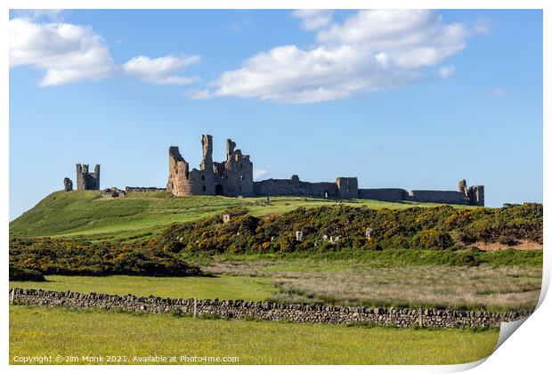 Dunstanburgh Castle in Northumberland Print by Jim Monk