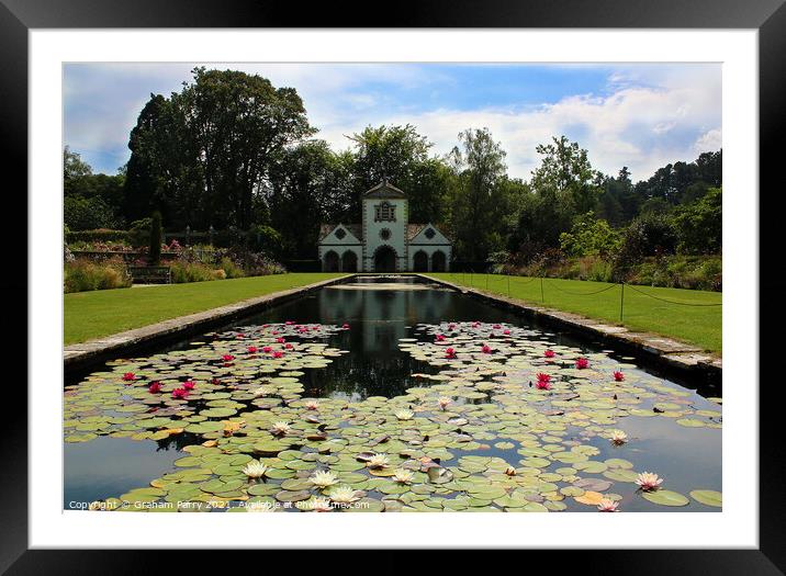 Serene Lily Pond at Bodnant Gardens Framed Mounted Print by Graham Parry