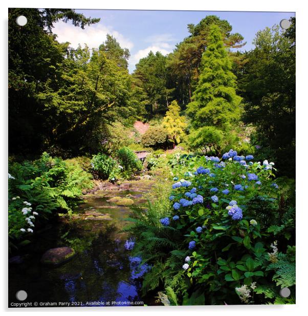 Summer's Splendour in Bodnant Garden Acrylic by Graham Parry