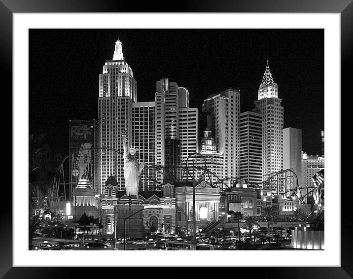 New York, New York at night Framed Mounted Print by Simon Marshall