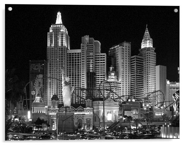New York, New York at night Acrylic by Simon Marshall