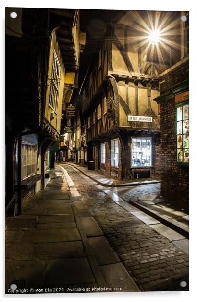 The Timeless Charm of York's Shambles Acrylic by Ron Ella