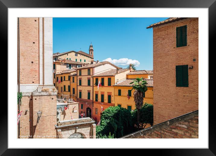 Siena old town Framed Mounted Print by Sanga Park