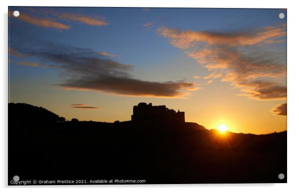 Bamburgh Castle at Sunset Acrylic by Graham Prentice