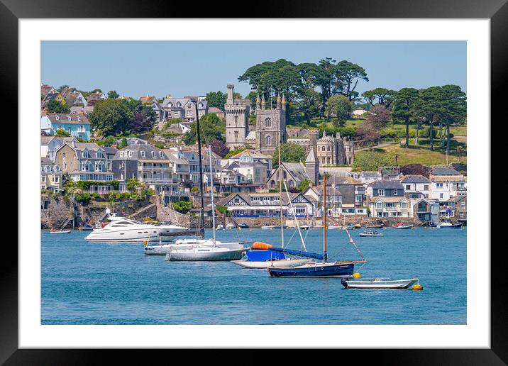Fowey Waterfront - Cornwall, UK. Framed Mounted Print by Malcolm McHugh