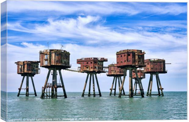 Red Sands Maunsell Forts Canvas Print by Wight Landscapes