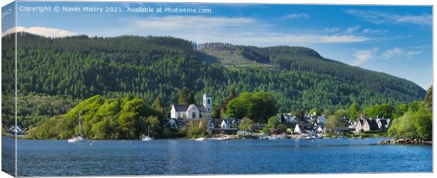 A Panoramic Image of Kenmore, Loch Tay, Perthshire Canvas Print by Navin Mistry