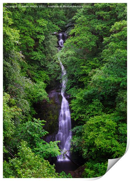 The Black Spout Waterfall, Pitlochry, Perthshire Print by Navin Mistry