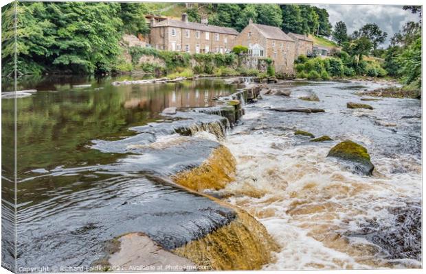 Demesnes Mill and River Tees, Barnard Castle Canvas Print by Richard Laidler