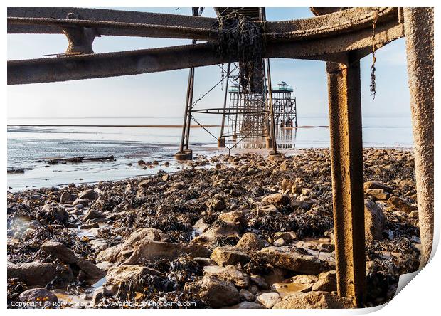 Clevedon Pier at low tide Print by Rory Hailes