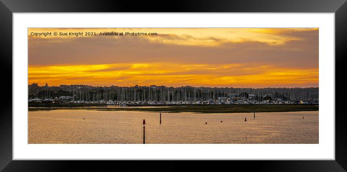 A view of Lymington Harbour Framed Mounted Print by Sue Knight