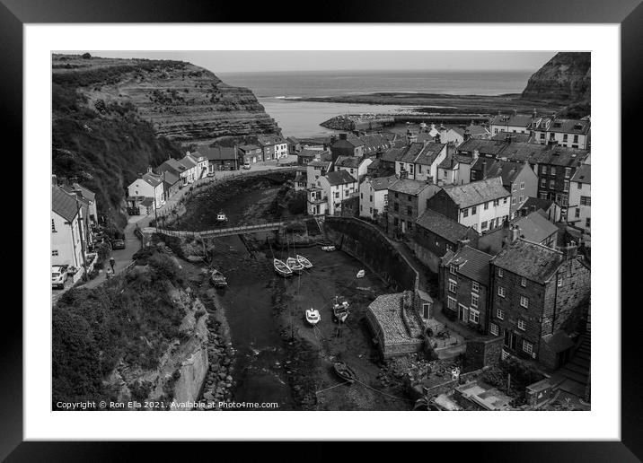 Charming Staithes by the Sea Framed Mounted Print by Ron Ella