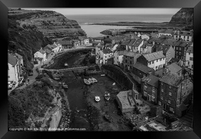 Charming Staithes by the Sea Framed Print by Ron Ella