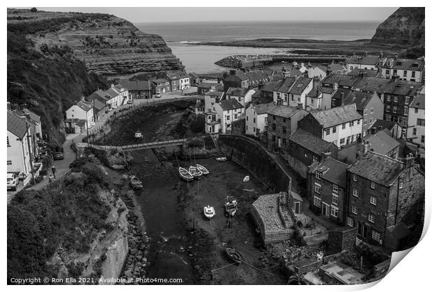 Charming Staithes by the Sea Print by Ron Ella