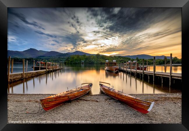 rowing boats Framed Print by stephen cooper