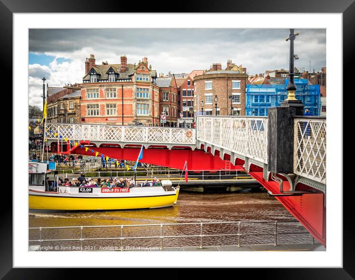 Whitby Swing Bridge, Whitby, North Yorkshire  Framed Mounted Print by June Ross