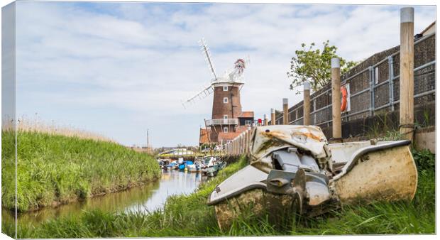 Channel to Cley Windmill Canvas Print by Jason Wells