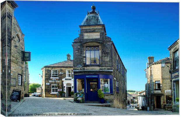 Yorkshire Penny Bank Haworth  Canvas Print by Alison Chambers