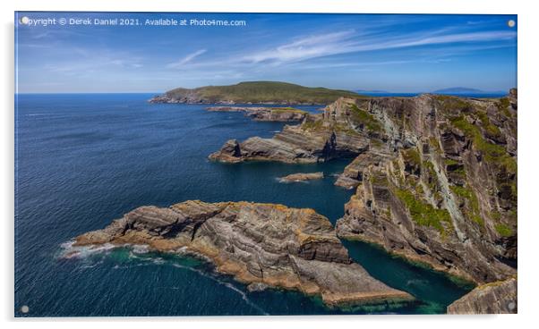 Kerry Cliffs #2, Ireland (panoramic) Acrylic by Derek Daniel