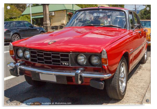 classic British Rover 200TC saloon car Acrylic by Kevin Hellon