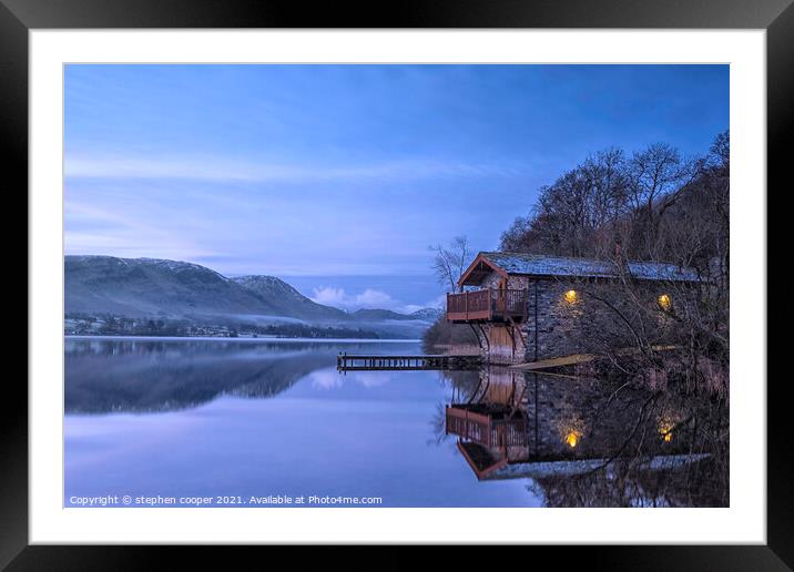 boathouse Framed Mounted Print by stephen cooper