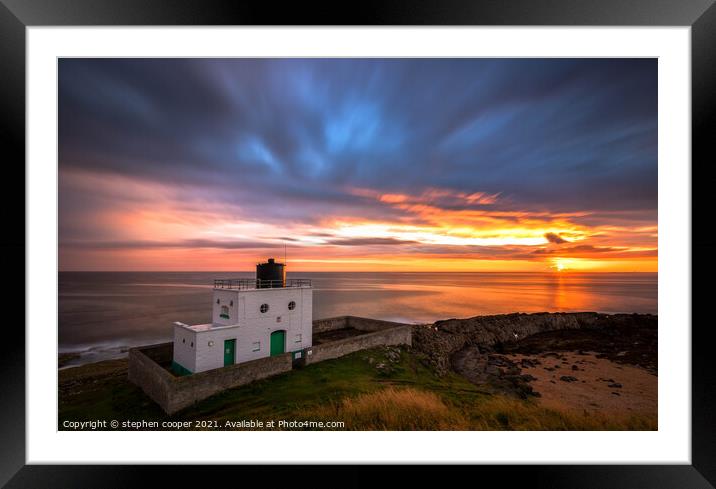 little lighthouse Framed Mounted Print by stephen cooper