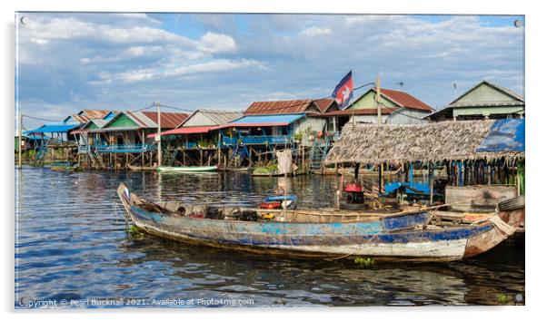 Stilt Village in Tonle Sap Lake Cambodia Acrylic by Pearl Bucknall
