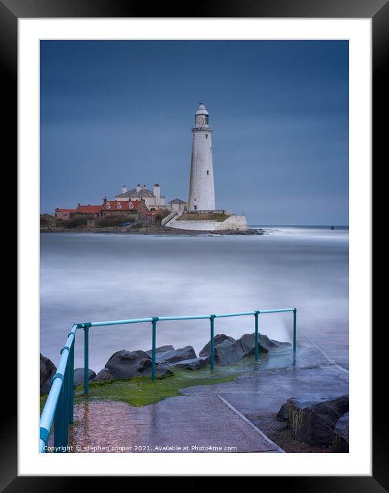 st marys lighthouse  Framed Mounted Print by stephen cooper