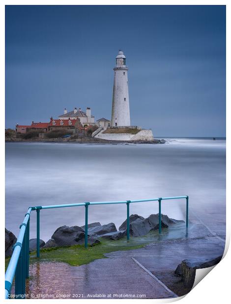 st marys lighthouse  Print by stephen cooper