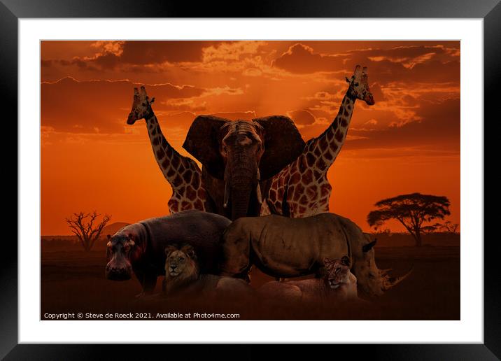 Wild Africa Framed Mounted Print by Steve de Roeck