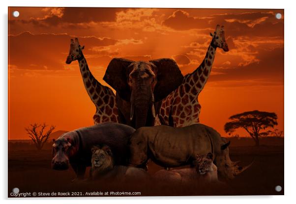 Wild Africa Acrylic by Steve de Roeck