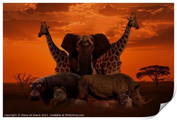 Wild Africa Print by Steve de Roeck