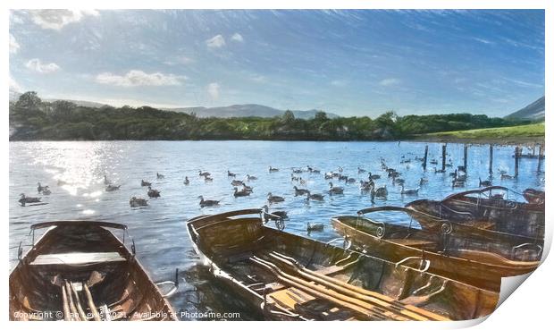 The Late Afternoon Commute On Derwentwater Print by Ian Lewis