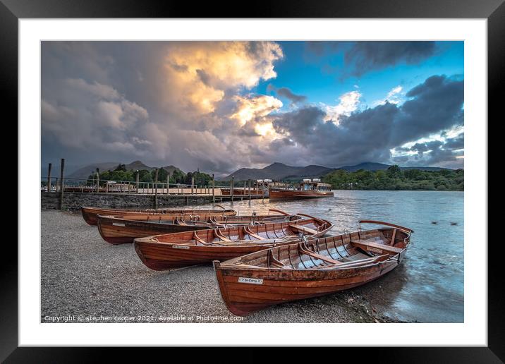 Rowing boats Framed Mounted Print by stephen cooper